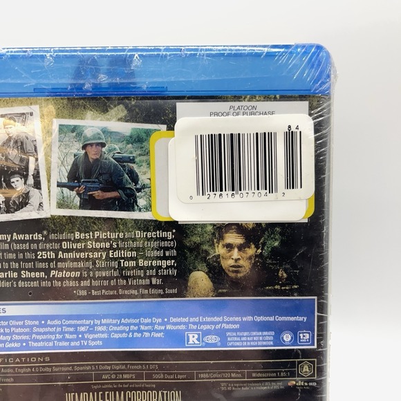 Platoon (Blu-ray, 1986) NEW Factory Sealed MGM 90th Anniversary Edition - Picture 3 of 5